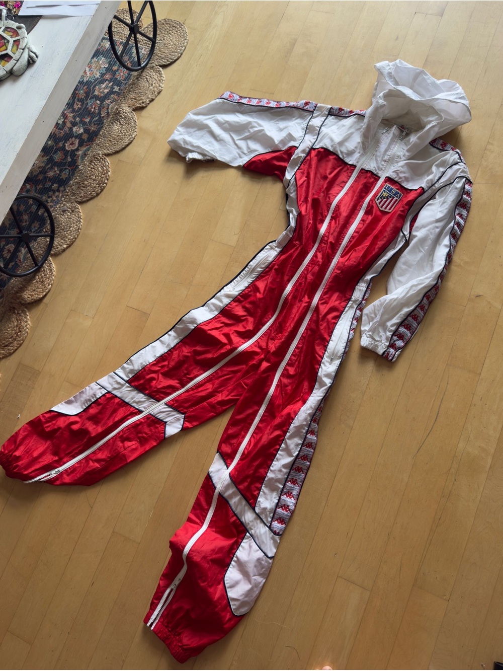 Authentic Kappa Red, White & Blue USA  Track Athletic Jumpsuit